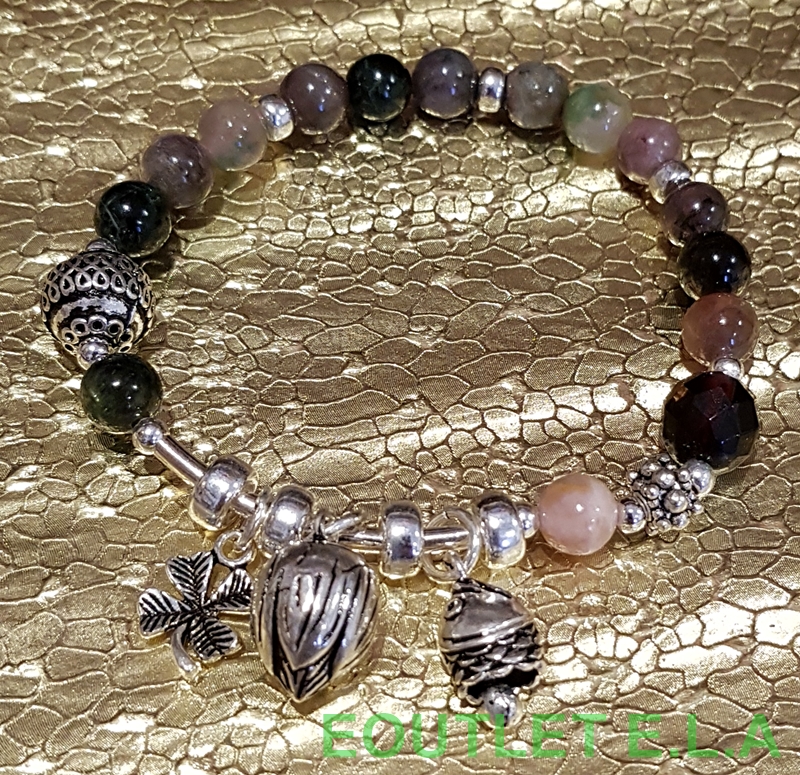 GENUINE NATURAL TOURMALINE SOLID SILVER BRACELET